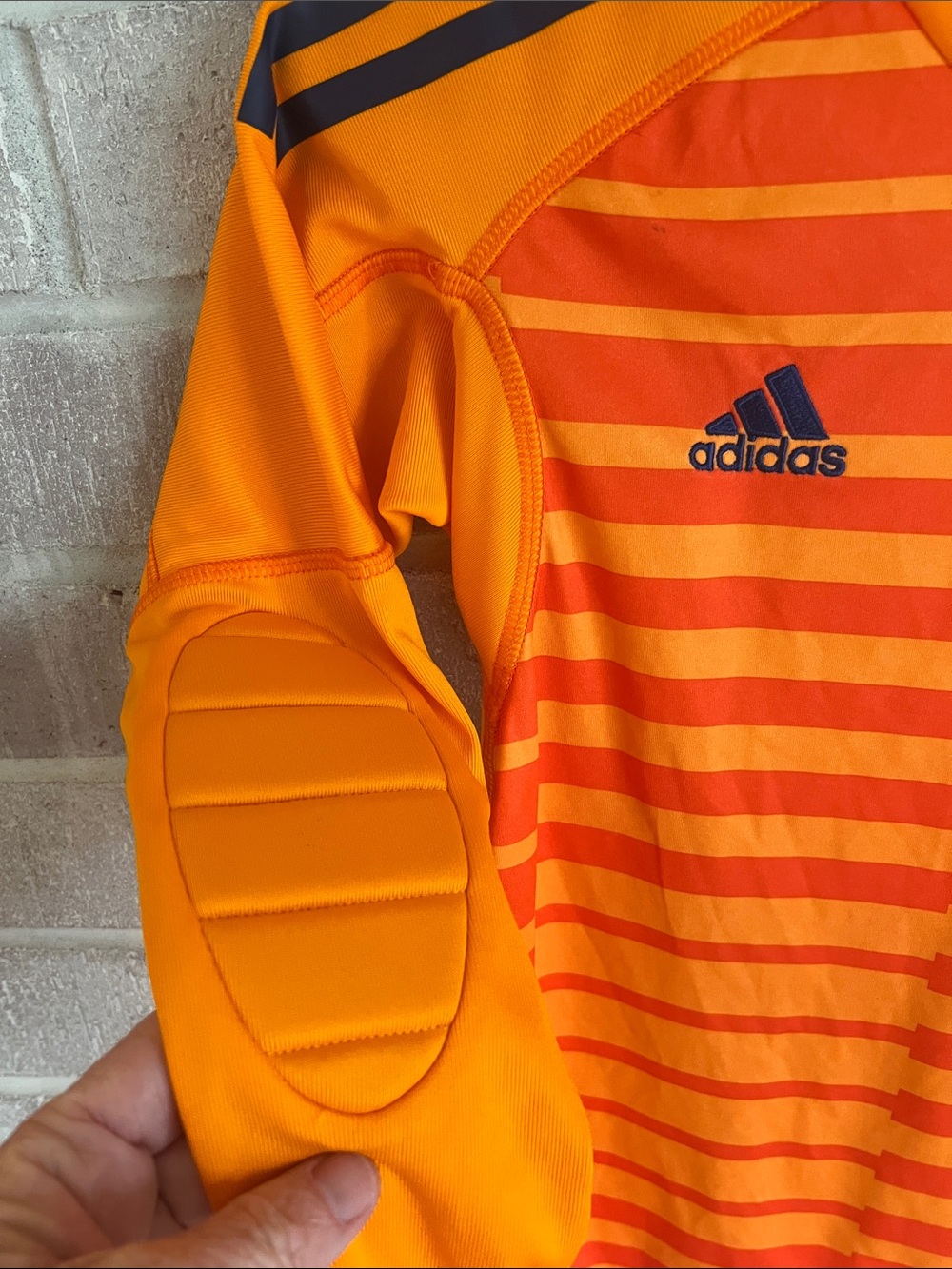 adidas Kids Orange & Dark Blue Padded-Arm Goalkeeper Jersey - Picture 4 of 4